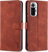 Voor Xiaomi Redmi Note 10 Pro Max AZNS Huid Voelen Kalf Textuur Horizontale Flip Lederen Case met Kaartsleuven & Houder & Portemonnee (Bruin)