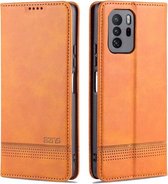 Voor Geschikt voor Xiaomi Redmi Note 10 Pro 5G AZNS Magnetische Kalf Textuur Horizontale Flip Leather Case met Kaartsleuven & Houder & Portemonnee (Lichtbruin)