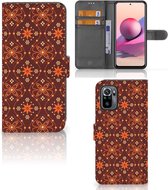 Telefoonhoesje Xiaomi Redmi Note 10S | 10 4G | Poco M5s Wallet Book Case Batik Brown