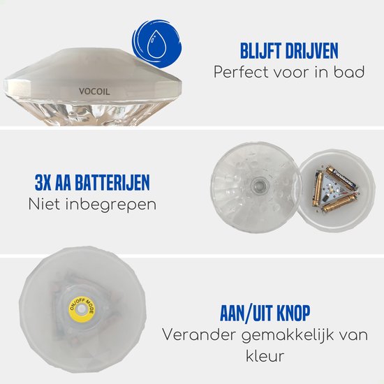 Vocoil Onderwater Lichtshow - LED Onderwaterlamp - Zwembadverlichting - Discolamp - Badspeeltje