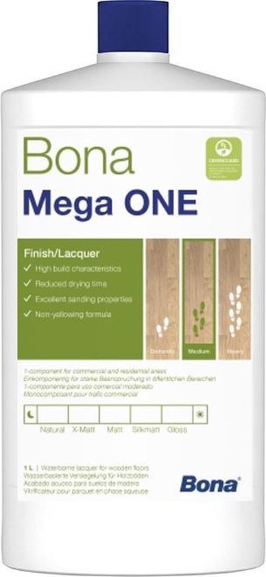 Bona Mega One alles in 1 Parketlak lak voor houten vloer 1 komponent halfmat bol