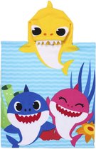 Poncho-Handdoek met Capuchon Baby Shark Geel (50 x 115 cm)