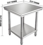 Commerciële Home Hotel Restaurant Zware keuken Prep tafel Werktafel-verstelbare poten -60X60X88