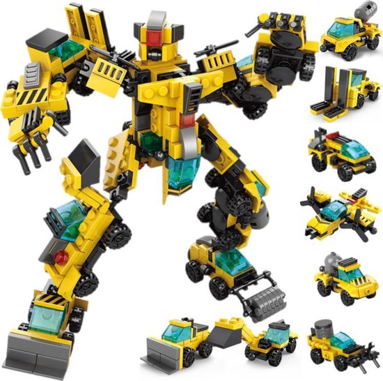 QuchiQ™ Robots - Robot speelgoed - Speelgoed robot voor jongens - Transformers robots - 8 in 1 Bouwpakket - Geschikt voor LEGO - Speelfiguren sets