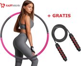 Kauffmann Fitness Hoela Hoop - GRATIS Springtouw|Roze Sport Hoepel - Weight Hoop - Hula Hoop - Yoga ring| Perfect om af te vallen, je heupen shapen en Anti Cellulite! | Aanpasbaar