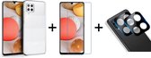Samsung Galaxy A42 hoesje siliconen case transparant cover - 1x Samsung A42 Screen Protector + 1x Camera Lens Screenprotector