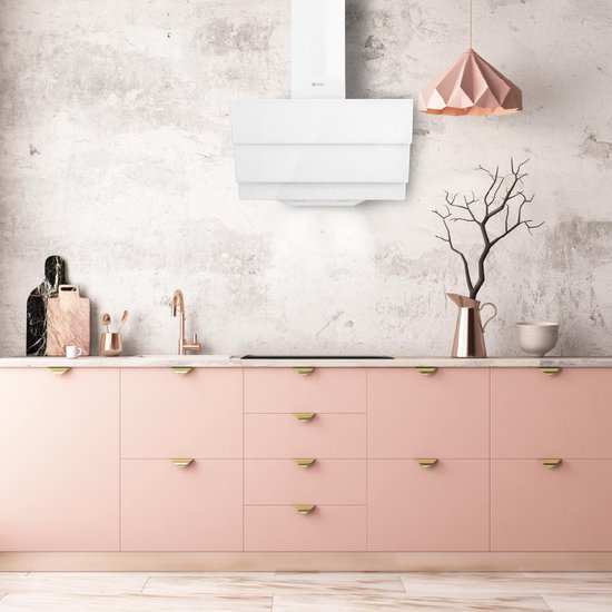 Wiggo WE-E623G(G) - Hotte de cuisine coudée - 60 cm - Double Glas Grijs