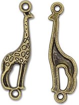 Bedel giraffe brons, Afmeting: 29mm x 8mm x 2mm.  90 stuks