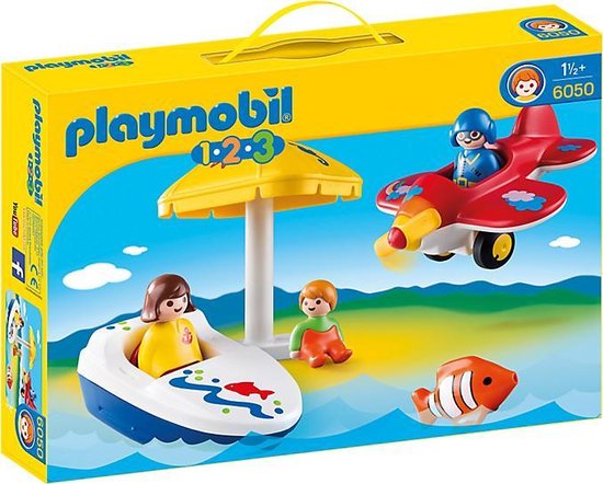 Playmobil 1.2.3 Famille de vacanciers avec bateau et avi | bol