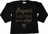 Shirt meisje-papa's kleine meisje voor altijd-zwart-goud-Maat 62