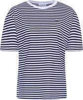 Lacoste Dames T-shirt - Navy Blue/White - Maat 34