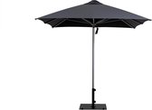 INOWA Lounge Parasol - Ø 300 cm - Antraciet - Vierkant - Alu frame - Polyester doek - Inclusief beschermhoes - Inclusief zilveren parasolvoet 45 kg staal