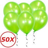 Groene Ballonnen Lime Metallic 50St Feestversiering Verjaardag Ballon