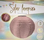 Solar Lampion Roze LED 28 cm - Werkt op zonne-energie