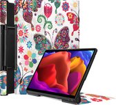Tablet Hoes geschikt voor Lenovo Yoga Tab 13 (2021) - Tri-Fold Book Case - Vlinders