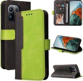 Voor Xiaomi Mi 11 Pro Zakelijke Stiksels-Kleur Horizontale Flip PU Lederen Case met Houder & Kaartsleuven & Fotolijst (Groen)