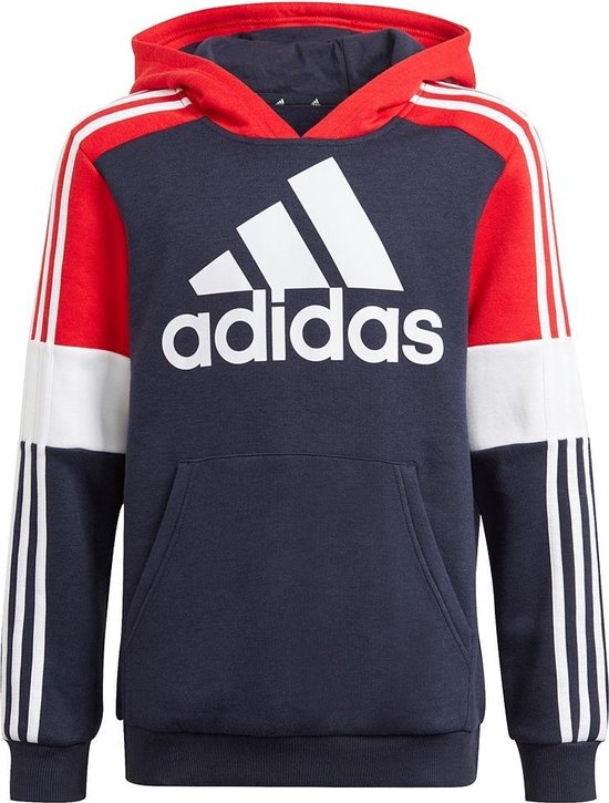 adidas - Essentials Colorblock Hoodie Youth - Blauw/Rouge - Enfants - Taille  116 | bol.com