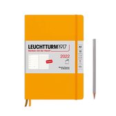 Leuchtturm - Agenda en Notities - 2022 - Weekplanner + Notitie - 12 maanden - A5 - 14,5 x 21 cm - Softcover - Oranje