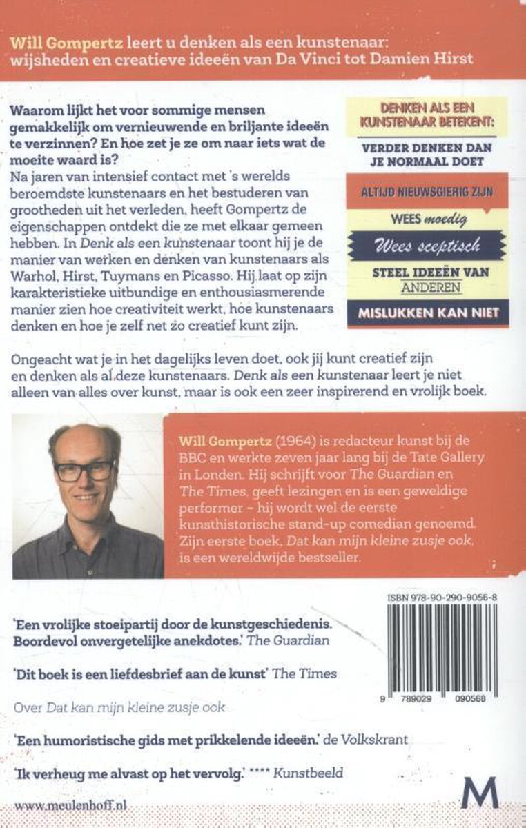Denk als een kunstenaar - back cover