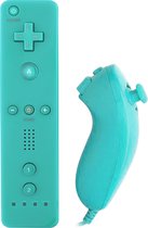 Controller + Nunchuk Blauw - Geschikt Voor Wii & Wii U – Blauw