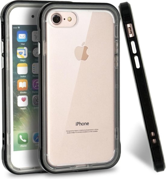 Antarctica kiezen Hijgend Luxe Bumper Back cover voor Apple iPhone 7 - iPhone 8 - Zwart - Transparant  - Shockproof | bol.com