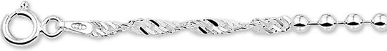 The Jewelry Collection Armband Singapore En Bolletjes 3,0 mm 18 cm - Zilver
