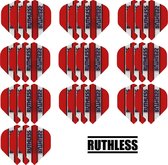 10 Sets (30 stuks) Ruthless flights Multipack - Rood - darts flights