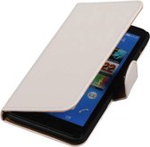 Bookstyle Wallet Case Hoesjes Geschikt voor Sony Xperia E4 Wit