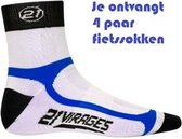 21Virages - Fietssokken - Dames - 37-42 - 4 paar - Blauw/Wit/Zwart