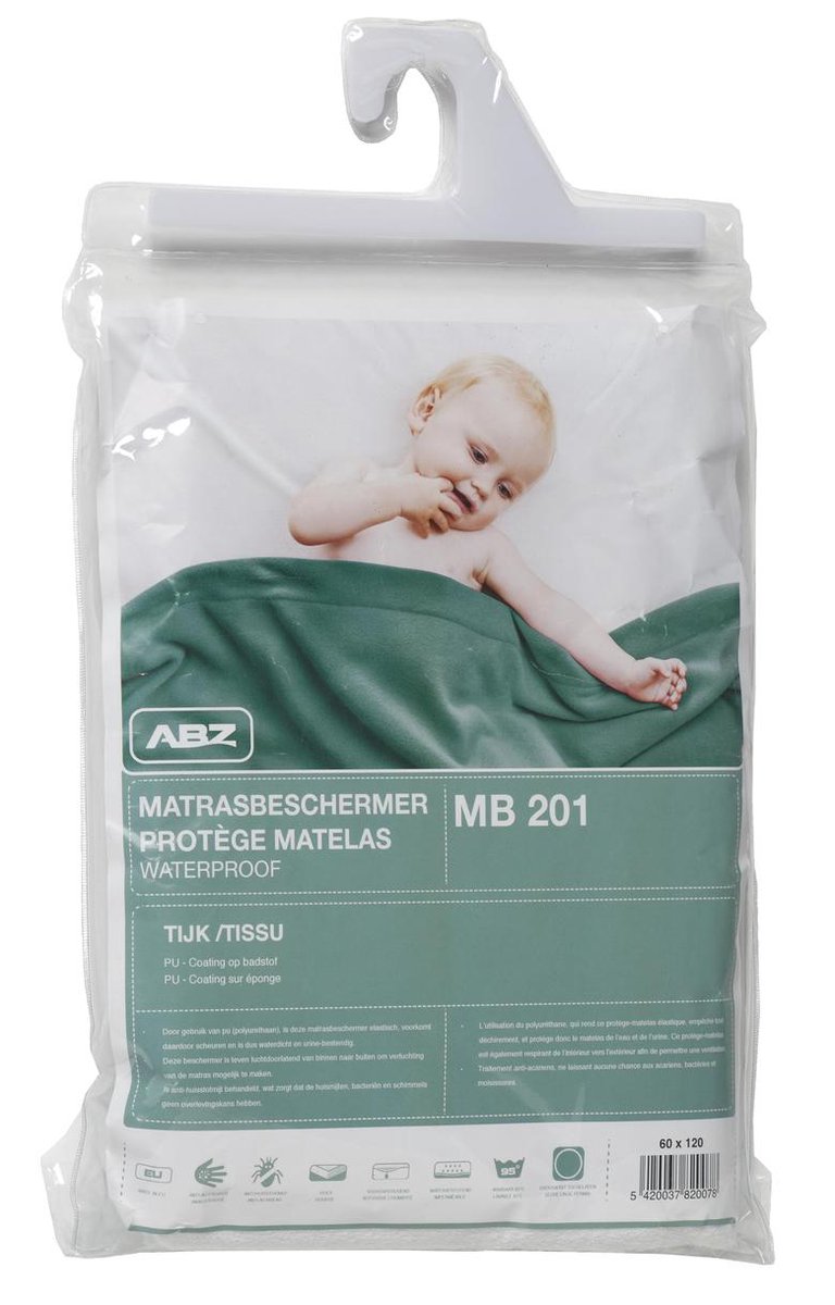 Image of ABZ Waterdicht Hoeslaken 60x120 cm - Wit