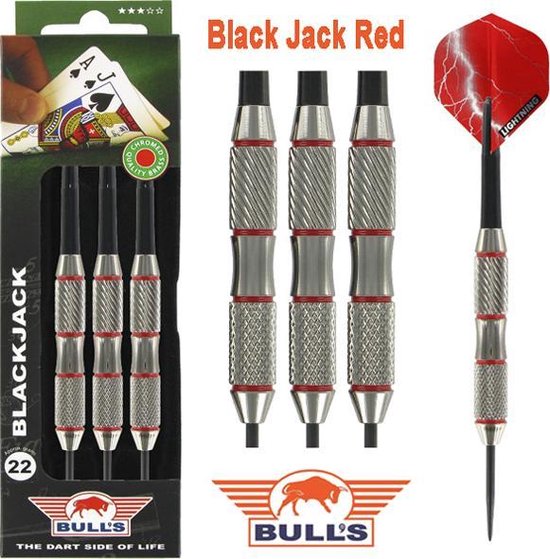 Bull's Black Jack Brass Red - Dartpijlen