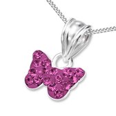 Princess Ketting Bobla Fluo - 925 Zilver E-Coating - Vlinder - 9x6mm - 38cm