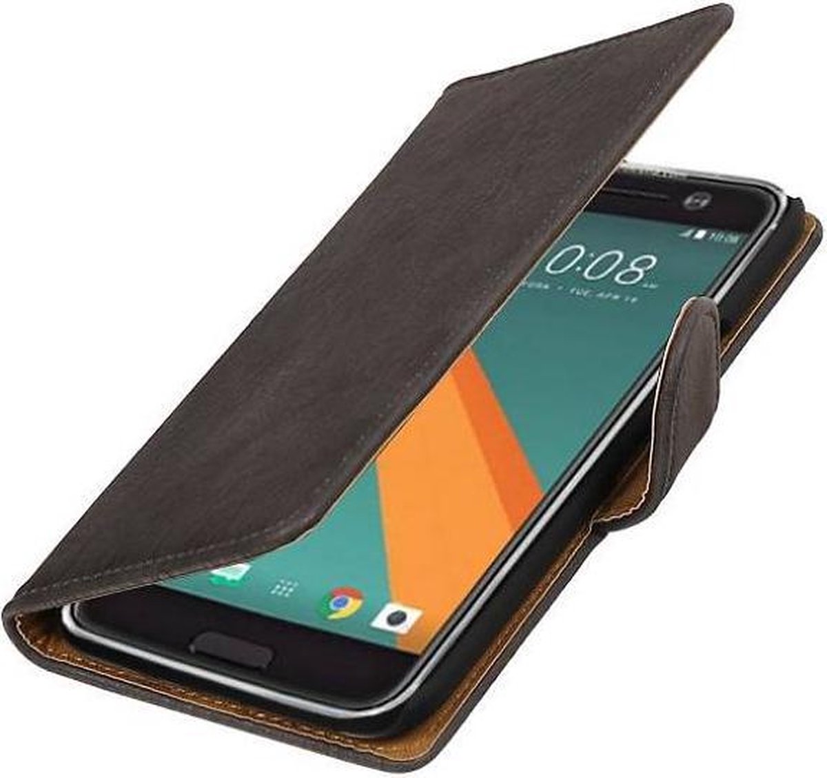 Bark Bookstyle Wallet Case Hoesje Geschikt voor de HTC 10 Grijs