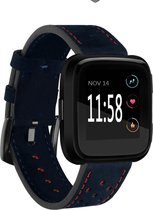 PU Lederen Armband voor FitBit Versa Blauw / Oranje