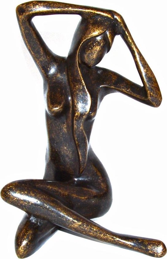 beeld zittende vrouw – 39 cm hoge bronzen beelden decoratie voor binnen en... |