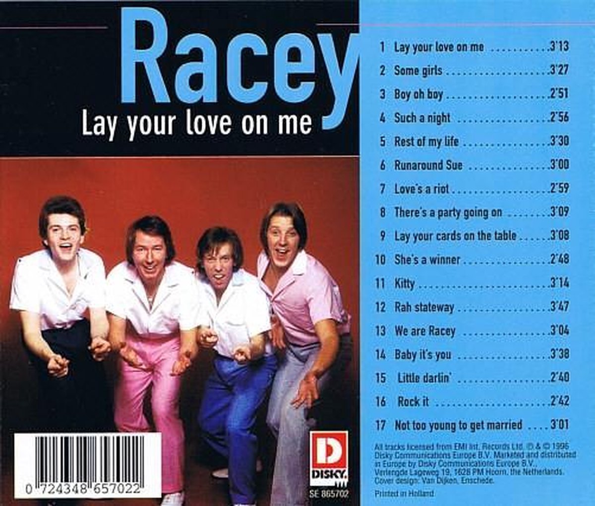 Lay Your Love On Me, Racey CD (album) Muziek Lay Your Love On Me, Racey CD (album) Muziek