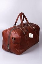 Leren weekend tas reistas Italiaans leer model "Barcelona marone "by Viabologna