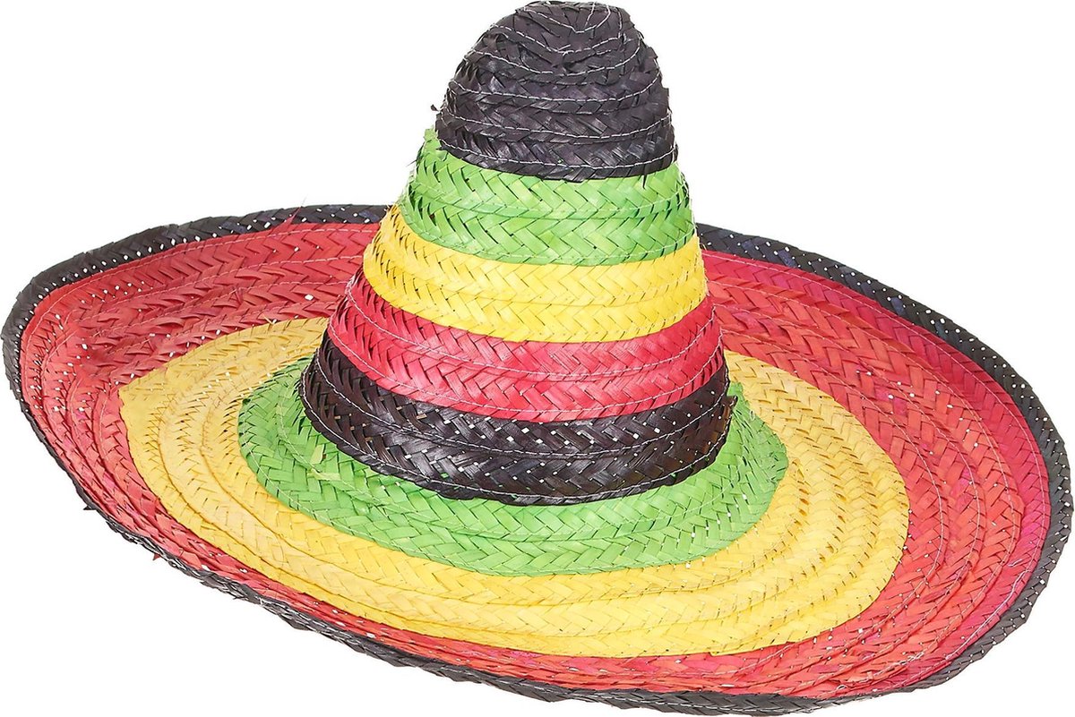 LONG - Veelkleurige Mexicaanse sombrero voor volwassenen - > Strohoeden bol.com