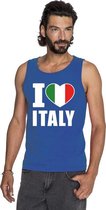 Blauw I love Italie supporter singlet shirt/ tanktop heren - Italiaans shirt heren L