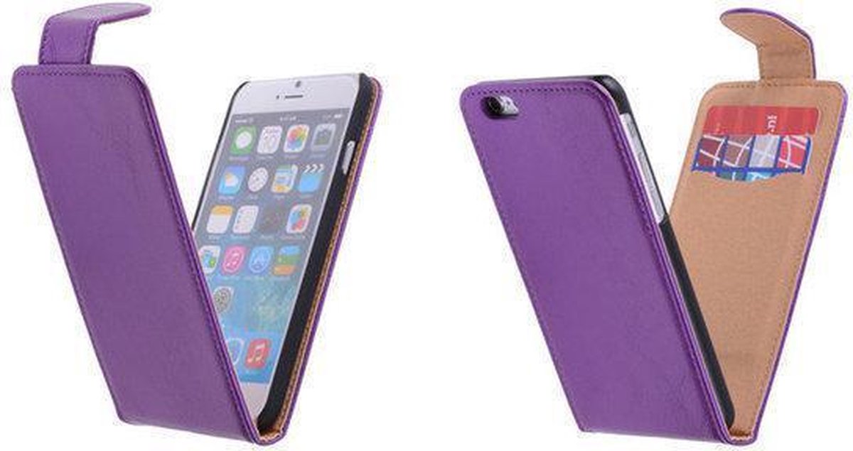 Classic Lila iPhone 6 (4.7 inch) PU Leder Flip Case Hoesje