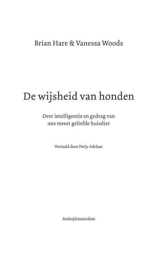 Titelpagina van 'De wijsheid van honden' door Brian Hare & Vanessa Woods.