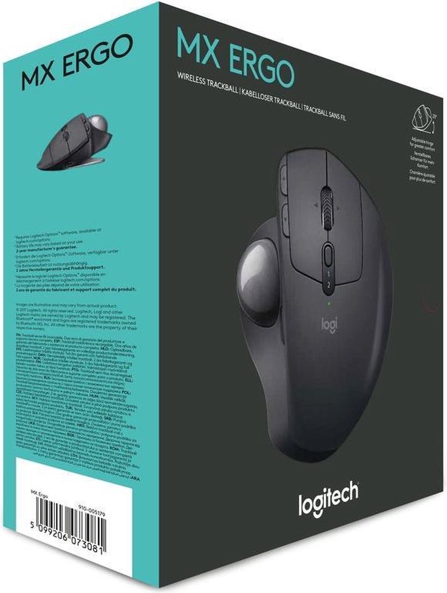 Logitech MX Ergo Draadloze Trackball Muis Logitech MX Ergo Draadloze Trackball Muis