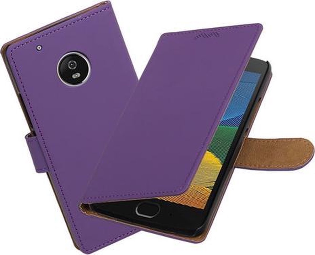 BestCases.nl Motorola Moto G5 Effen booktype hoesje Paars
