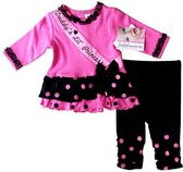 ACTIE Kledingset Stylish little diva (Stippen) Maat:10 MAANDEN Kleur:Donker roze/Zwart