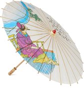 Houten Japanse decoratie paraplu 85 cm diameter - Home deco of Oosterse sfeer versiering