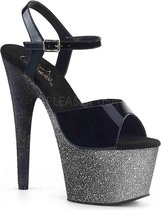 Pleaser Sandaal met enkelband, Paaldans schoenen -42 Shoes- ADORE-709OMBRE Paaldans schoenen Zwart/Grijs