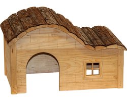 foto van Kerbl Houten Konijnenhuis met Golvend Dak | we moeten eerst een konijn krijgen