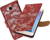 BestCases.nl Huawei Y5 2017 / Y6 2017 Lace booktype hoesje Rood