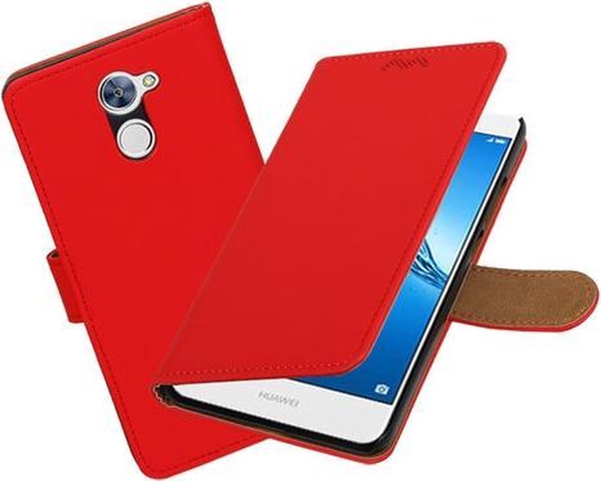 BestCases.nl Huawei Y7 / Y7 Prime Effen booktype hoesje Rood