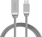 DrPhone Metalen Type-C USB C Kabel – 5V 2.4A – 1.5x Sneller laden - Versterkt – Anti-Knik - Geschikt voor Tablet en Smartphone - 1 Meter